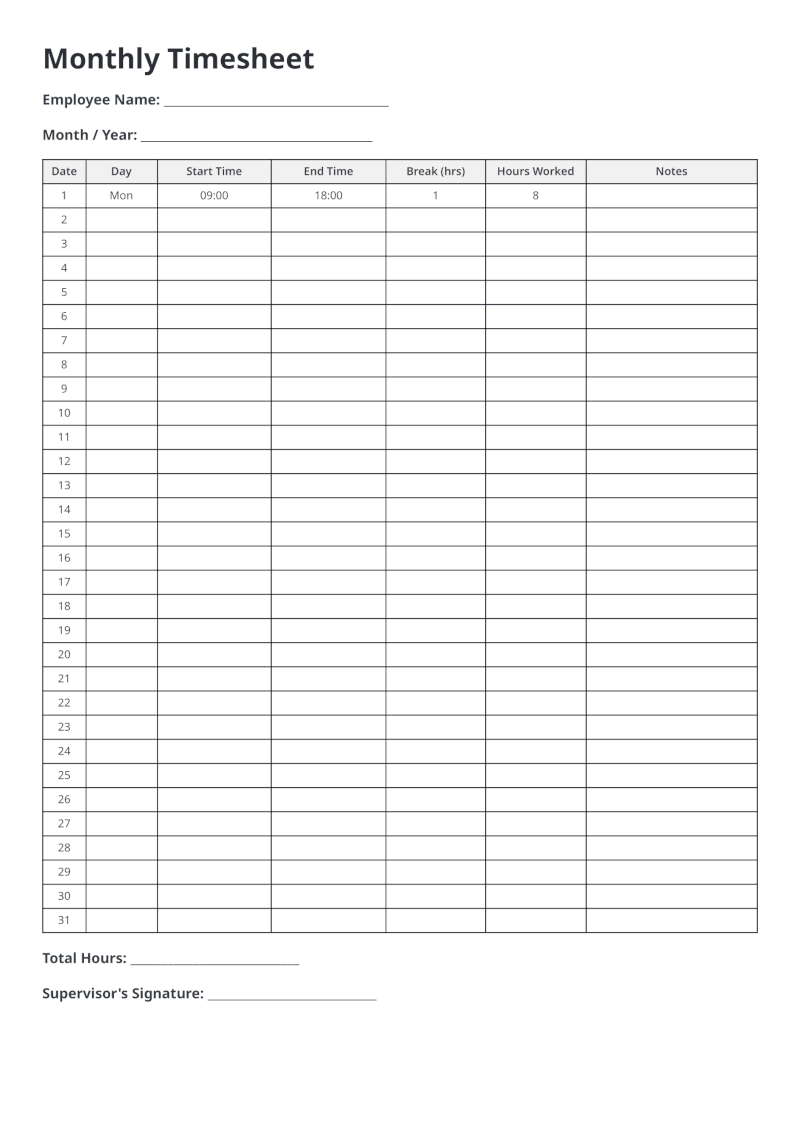 Attendance Sheet HTML Template